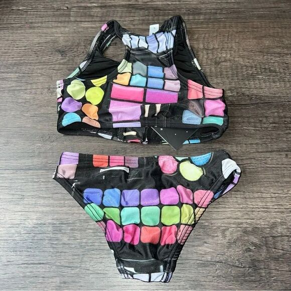Zara Terez Retro Bright Colorful Geometric Shape 2‎ Piece Bikini Swimsuit Size 4 - Picture 8 of 9
